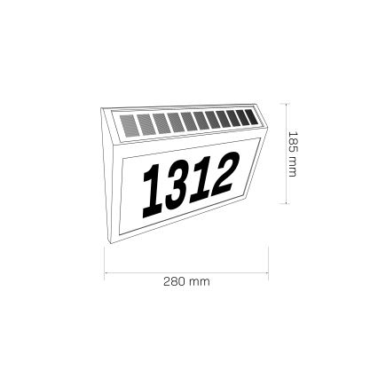 LED Zonne-nummerplaat NUMERO LED/3,7V 6000K 1200 mAh IP44 zwart