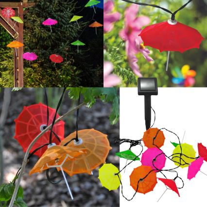 LED Zonneketting 10xLED/1,2V 300 mAh 3,8 m IP44 parasols