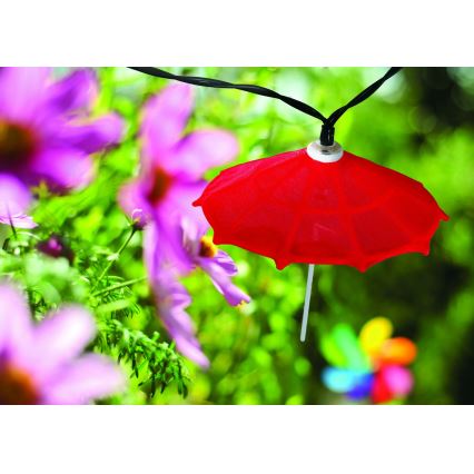 LED Zonneketting 10xLED/1,2V 300 mAh 3,8 m IP44 parasols