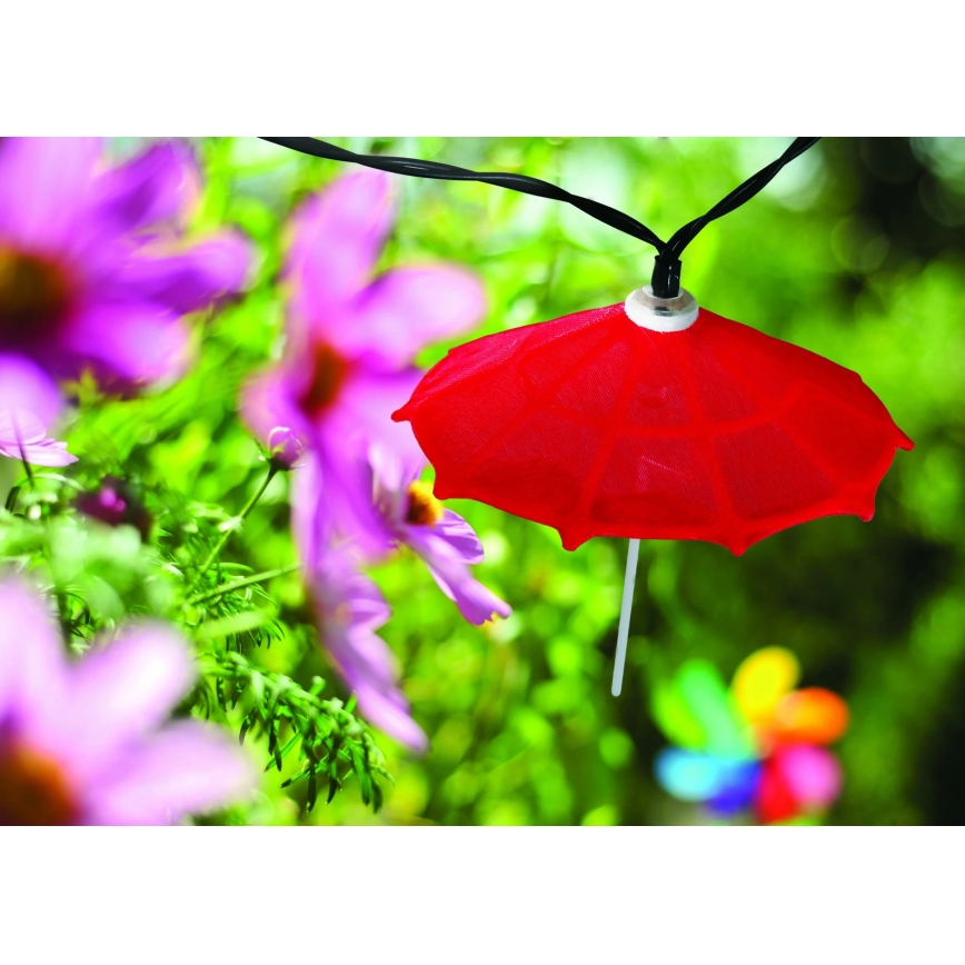 LED Zonneketting 10xLED/1,2V 300 mAh 3,8 m IP44 parasols