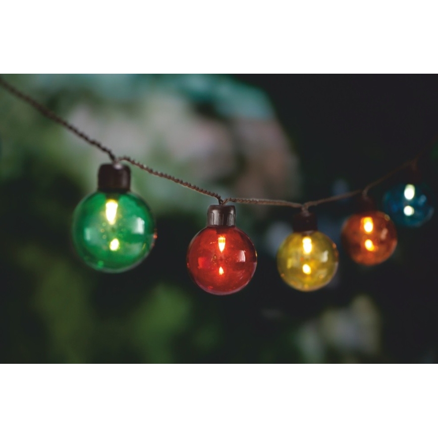 LED Zonneketting 10xLED/3,65m 600 mAh IP44 multicolor