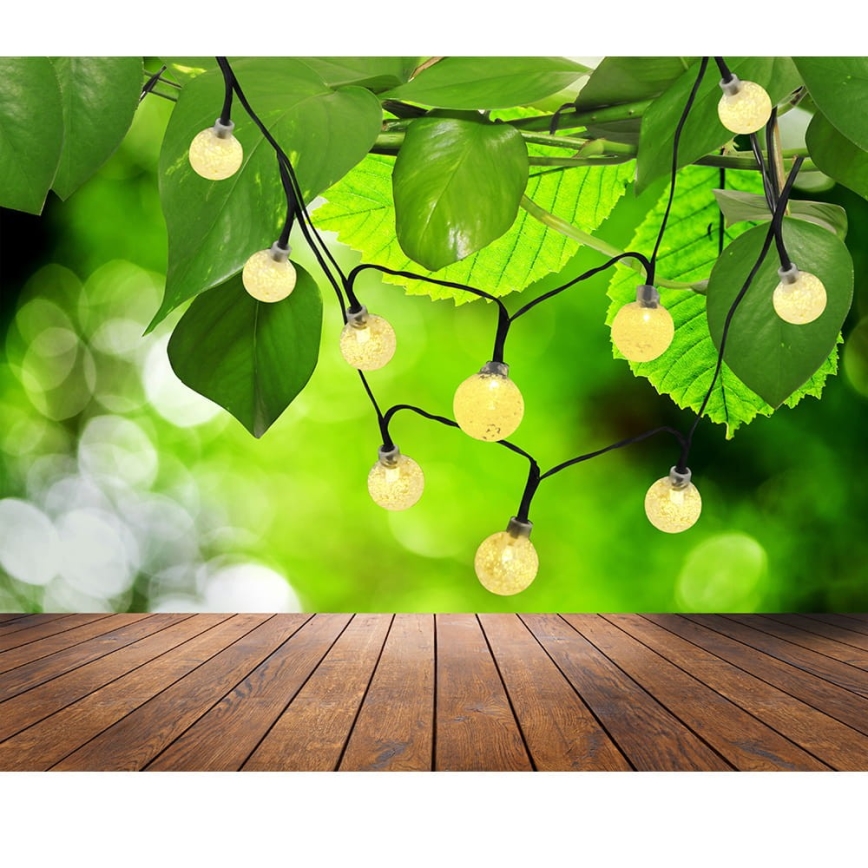 LED Zonneketting 30xLED/8 functies 300 mAh 4,9m IP44 warm wit