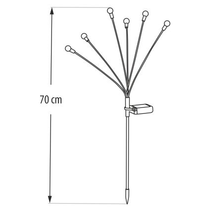 LED zonnelamp 6xLED/1,2V 300 mAh IP44 zwart