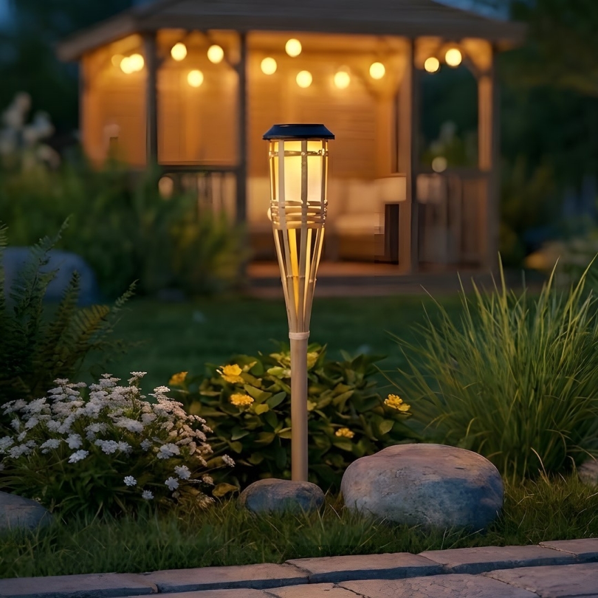 LED zonnelamp BAMBOO LED/1,2V 150 mAh 1800K 56 cm IP44 beige