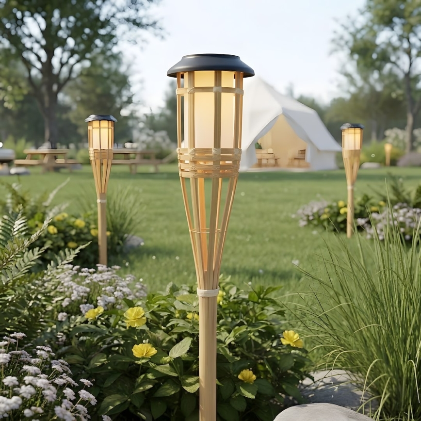 LED zonnelamp BAMBOO LED/1,2V 150 mAh 1800K 56 cm IP44 beige