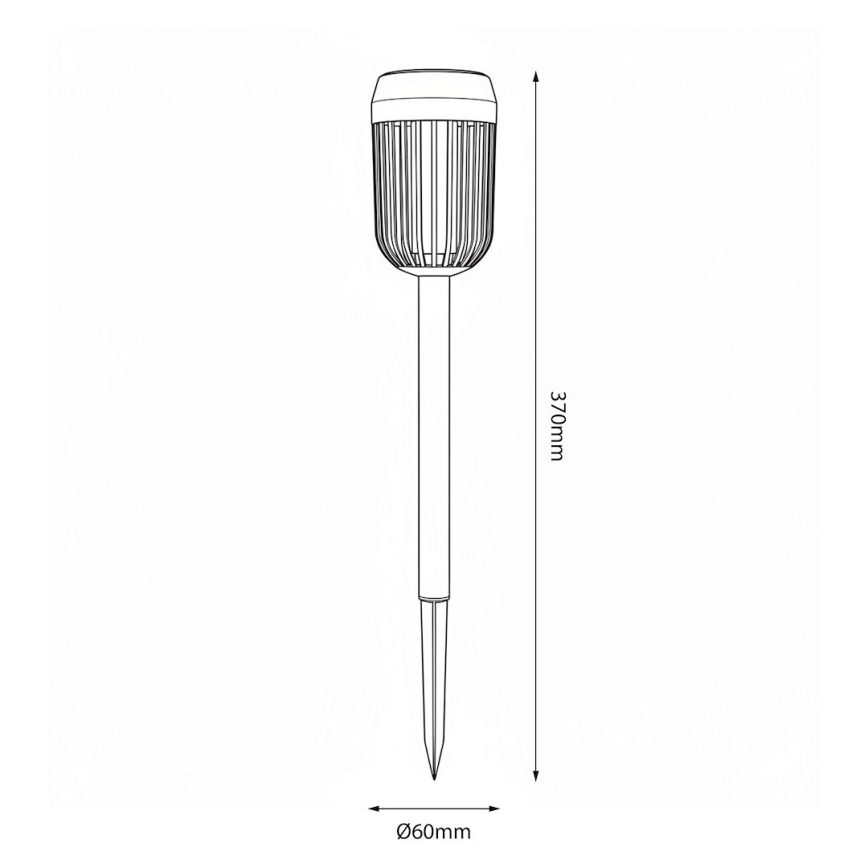 LED-zonnelamp FLAME LED/1,2V 100 mAh 1800K 37 cm IP44 zwart