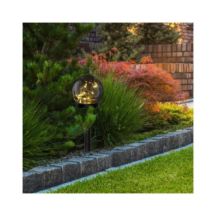 LED-zonnelamp GLEAM LED/1,2V 3000K IP44 40 mAh gerookt/zwart