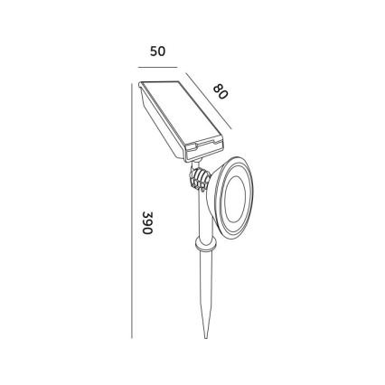LED-zonnelamp LANCE LED/1xAA 4000K IP44 300 mAh