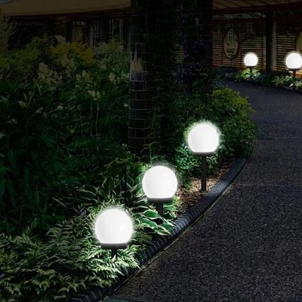 LED zonnelamp LED/1,2V 6500K 200 mAh Ø 10 cm IP44 wit/zwart