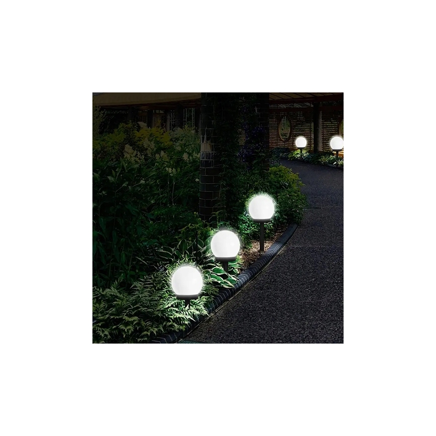 LED zonnelamp LED/1,2V 6500K 200 mAh Ø 10 cm IP44 wit/zwart