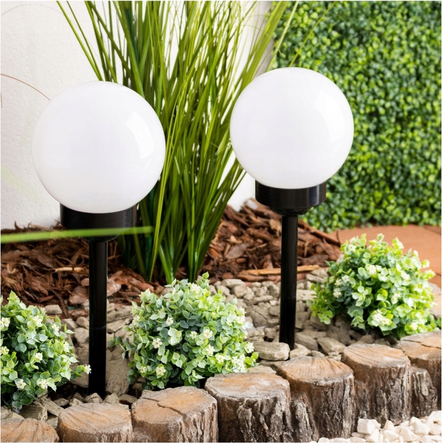 LED zonnelamp LED/1,2V 6500K 200 mAh Ø 10 cm IP44 wit/zwart