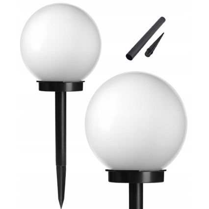 LED zonnelamp LED/1,2V 6500K 200 mAh Ø 10 cm IP44 wit/zwart