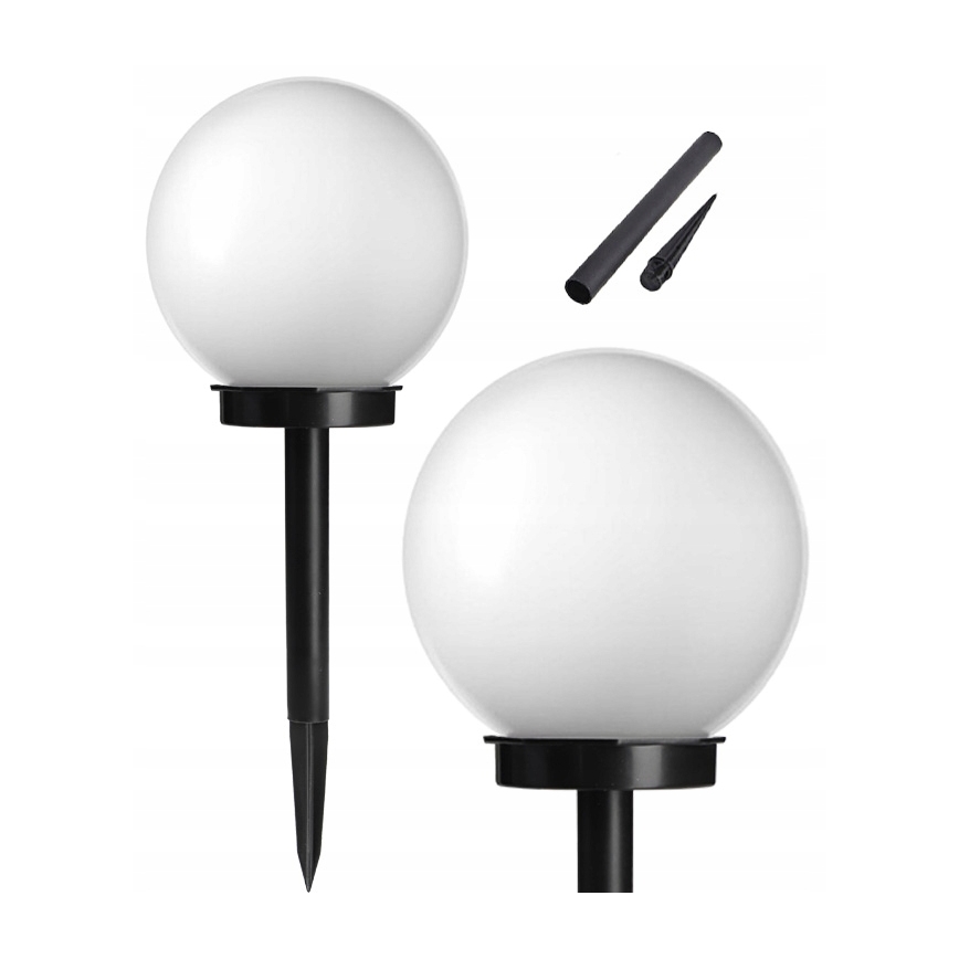 LED zonnelamp LED/1,2V 6500K 200 mAh Ø 10 cm IP44 wit/zwart