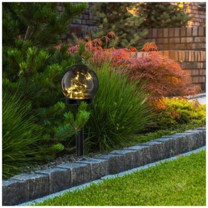 LED-zonnelamp met sensor GLEAM LED/1,2V 3000K IP44 40 mAh gerookt/zwart