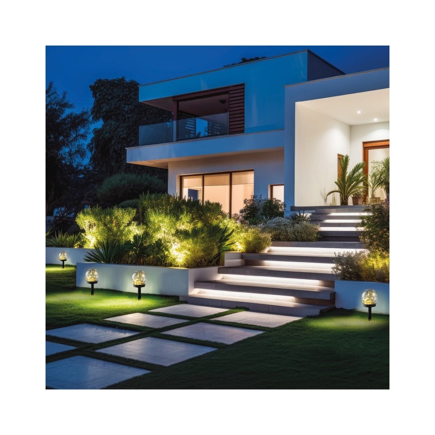 LED-zonnelamp met sensor GLEAM LED/1,2V 3000K IP44 40 mAh transparant/zwart