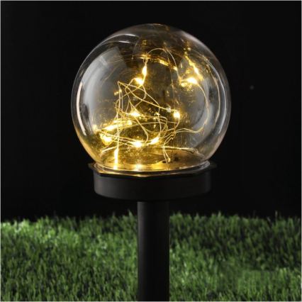 LED-zonnelamp met sensor GLEAM LED/1,2V 3000K IP44 40 mAh transparant/zwart