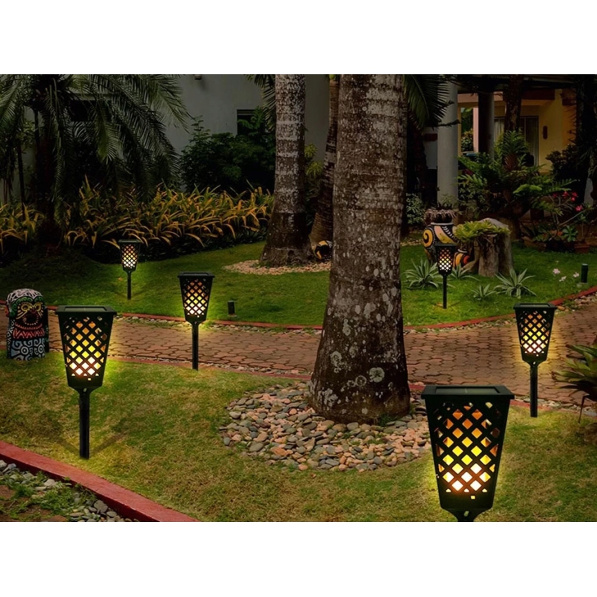 LED-zonnelamp met sensor LED/0,6W/5,5V IP65 2000 mAh 107 cm zwart