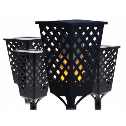 LED-zonnelamp met sensor LED/0,6W/5,5V IP65 2000 mAh 107 cm zwart