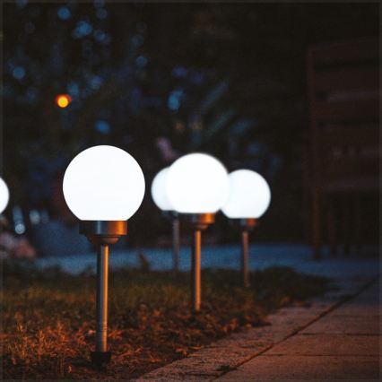 LED-zonnelamp met sensor SPHERE LED/1,2V 4000K IP44 200 mAh Ø 20 cm