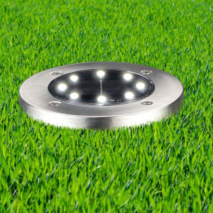 LED-zonnelamp SOLLY LED/1,2V 6500K Ø 11,5 cm 300 mAh IP44 chroom