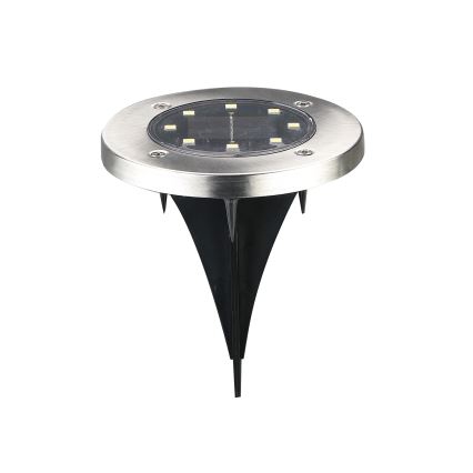 LED-zonnelamp SOLLY LED/1,2V 6500K Ø 11,5 cm 300 mAh IP44 chroom