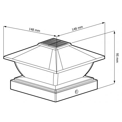 LED-zonnelamp TOYA LED/4,5W/230V 3000/6500K 600 mAh IP44 zwart