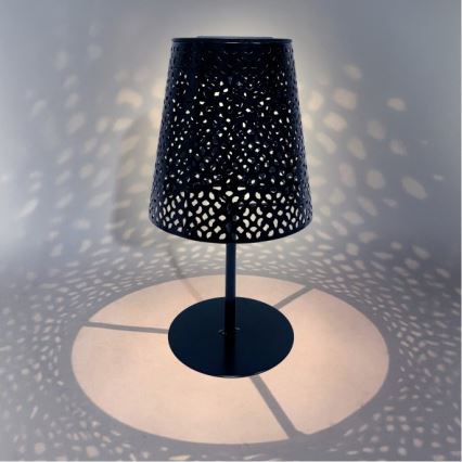 LED zonnelamp voor op tafel LUVETRA LED/1xAA 4000K IP44 200 mAh zwart