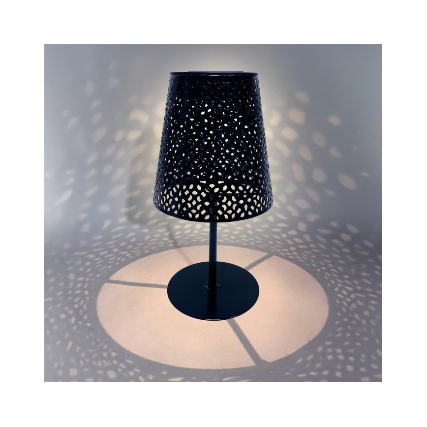 LED zonnelamp voor op tafel LUVETRA LED/1xAA 4000K IP44 200 mAh zwart