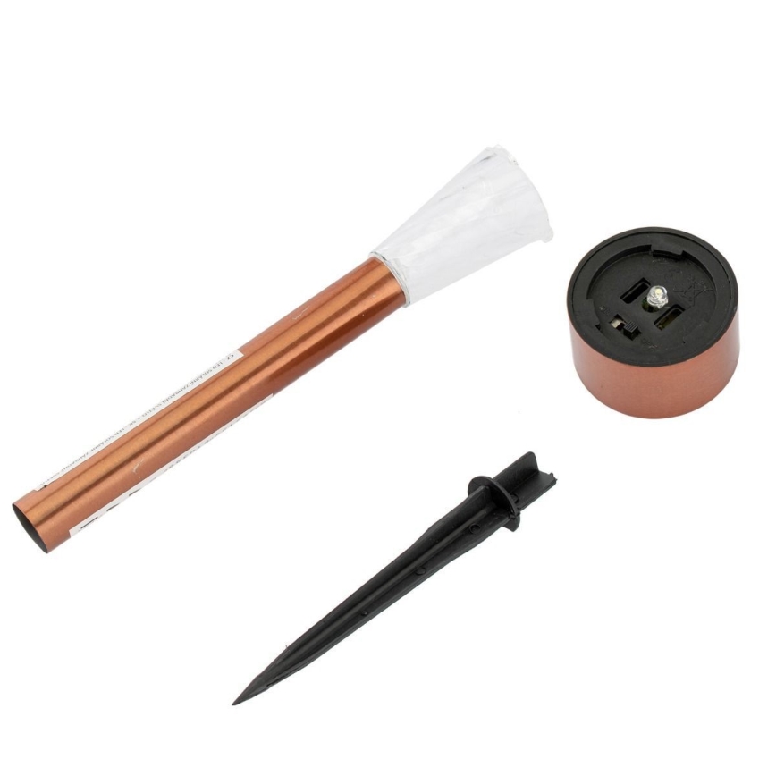 LED Zonne-energie lamp LED/2V 40 mAh IP44 koperkleurig