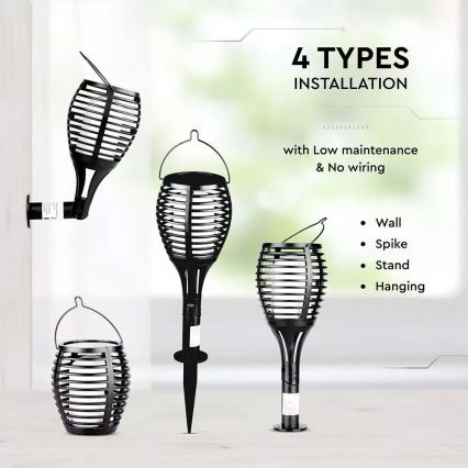 LED Zonneverlichting FLAME 4-in-1 LED/0,45W/3,7V IP44 500 mAh