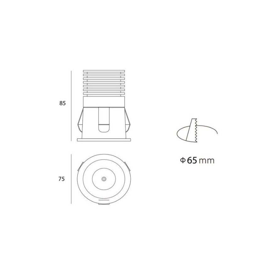 LED2 - Badkamer LED Inbouw Spot RAY LED/10W/230V zwart IP44
