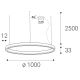 LED2 - Dimbare LED hanglamp aan een koord CIRCLE LED/80W/230V 3000K/4000K diameter 100 cm wit