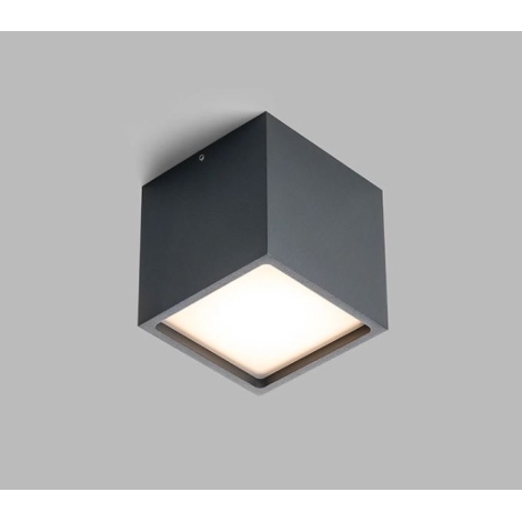 LED2 - LED Antraciete Buiten plafondlamp CUBE LED / 12W / IP54 | Lampenmanie