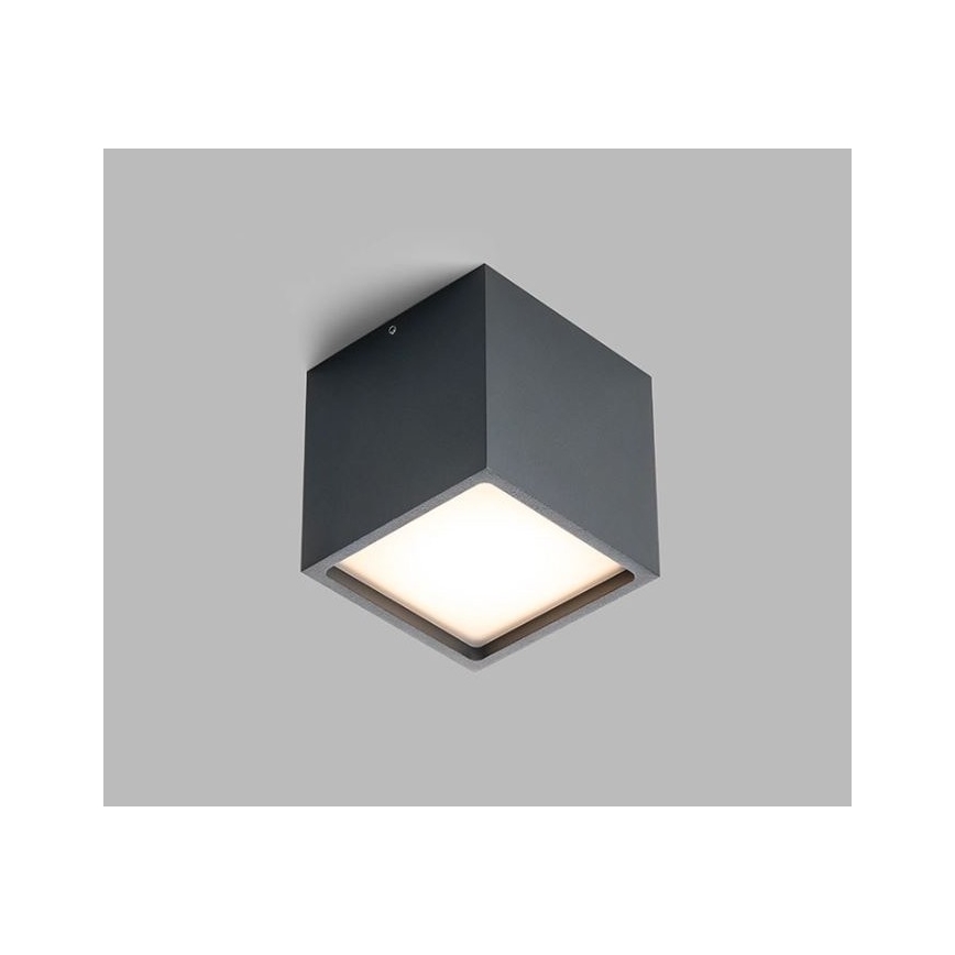 LED2 - LED Antraciete Buiten plafondlamp CUBE LED / 12W / IP54 | Lampenmanie