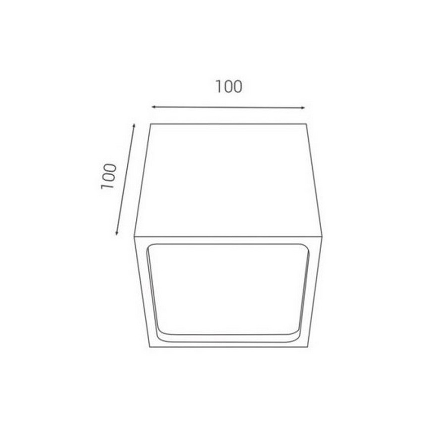 LED2 - LED Antraciete Buiten plafondlamp CUBE LED / 12W / 230V IP54