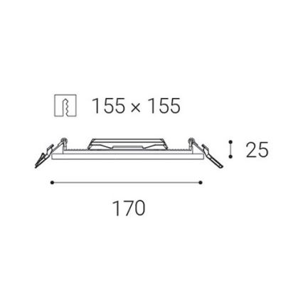 LED2 - LED Badkamer Inbouw Lamp SLIM LED/15W/230V IP43 CRI 90