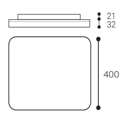 LED2 - LED Badkamer plafondlamp SQUARE LED/38W/230V 3000K/3500K/4000K IP54 wit