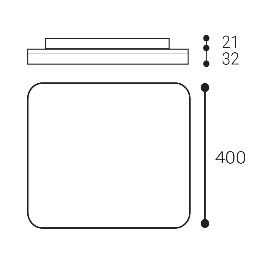 LED2 - LED Badkamer plafondlamp SQUARE LED/38W/230V 3000K/3500K/4000K IP54 wit
