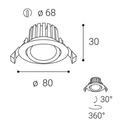 LED2 - LED dimbare badkamer inbouwspot MAX LED/8W/230V 3000K IP65