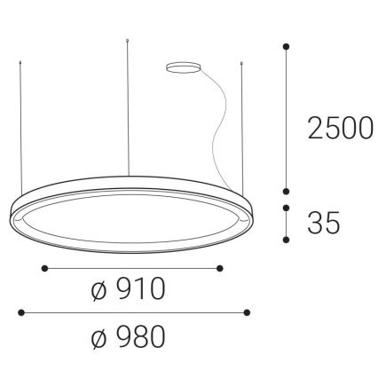 LED2 - LED dimbare kroonluchter aan snoer BELLA LED/80W/230V 3000K/4000K wit