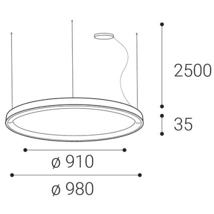 LED2 - LED dimbare kroonluchter aan snoer BELLA LED/80W/230V 3000K/4000K zwart