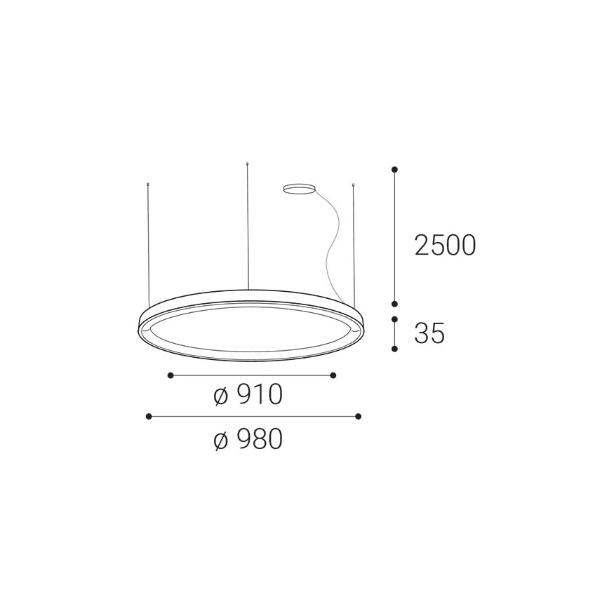 LED2 - LED dimbare kroonluchter aan snoer BELLA LED/80W/230V 3000K/4000K zwart