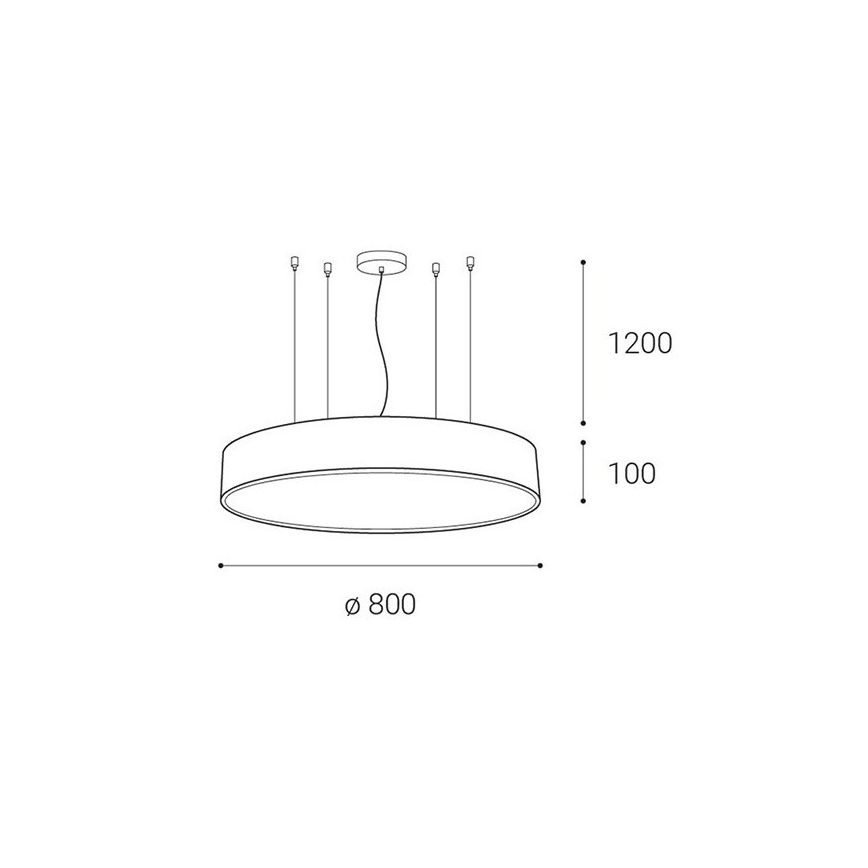 LED2 - LED dimbare kroonluchter aan snoer MONO LED/100W/230V 3000K/4000K zwart