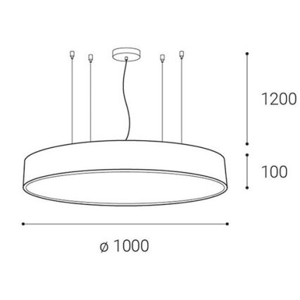 LED2 - LED dimbare kroonluchter aan snoer MONO LED/153W/230V 3000K/4000K wit