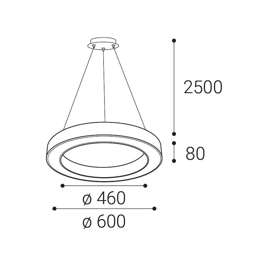 LED2 - LED dimbare kroonluchter aan snoer SATURN LED/50W/230V 3000K/4000K wit