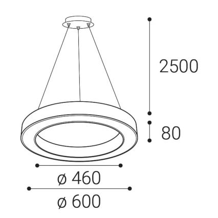 LED2 - LED dimbare kroonluchter aan snoer SATURN LED/50W/230V 3000K/4000K zwart