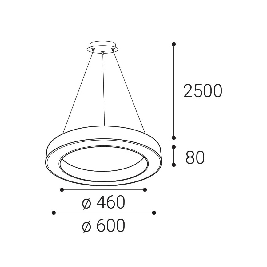 LED2 - LED dimbare kroonluchter aan snoer SATURN LED/50W/230V 3000K/4000K zwart