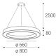 LED2 - LED dimbare kroonluchter aan snoer SATURN LED/60W/230V 3000K/4000K wit