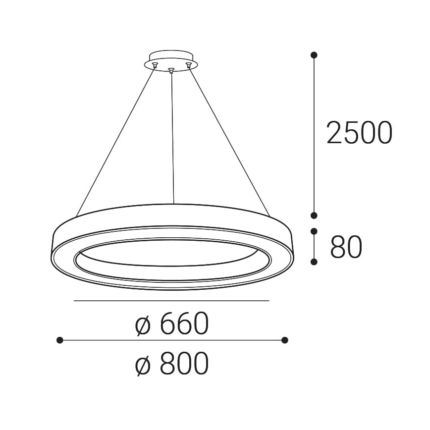LED2 - LED dimbare kroonluchter aan snoer SATURN LED/60W/230V 3000K/4000K wit