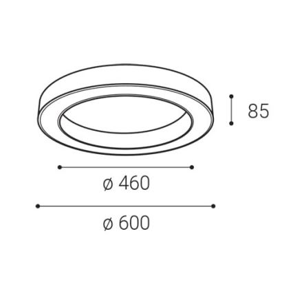 LED2 - LED dimbare plafondlamp SATURN LED/50W/230V 3000K/4000K zwart